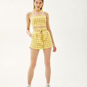 Bershka Yellow Gingham Set